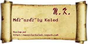Mészöly Keled névjegykártya